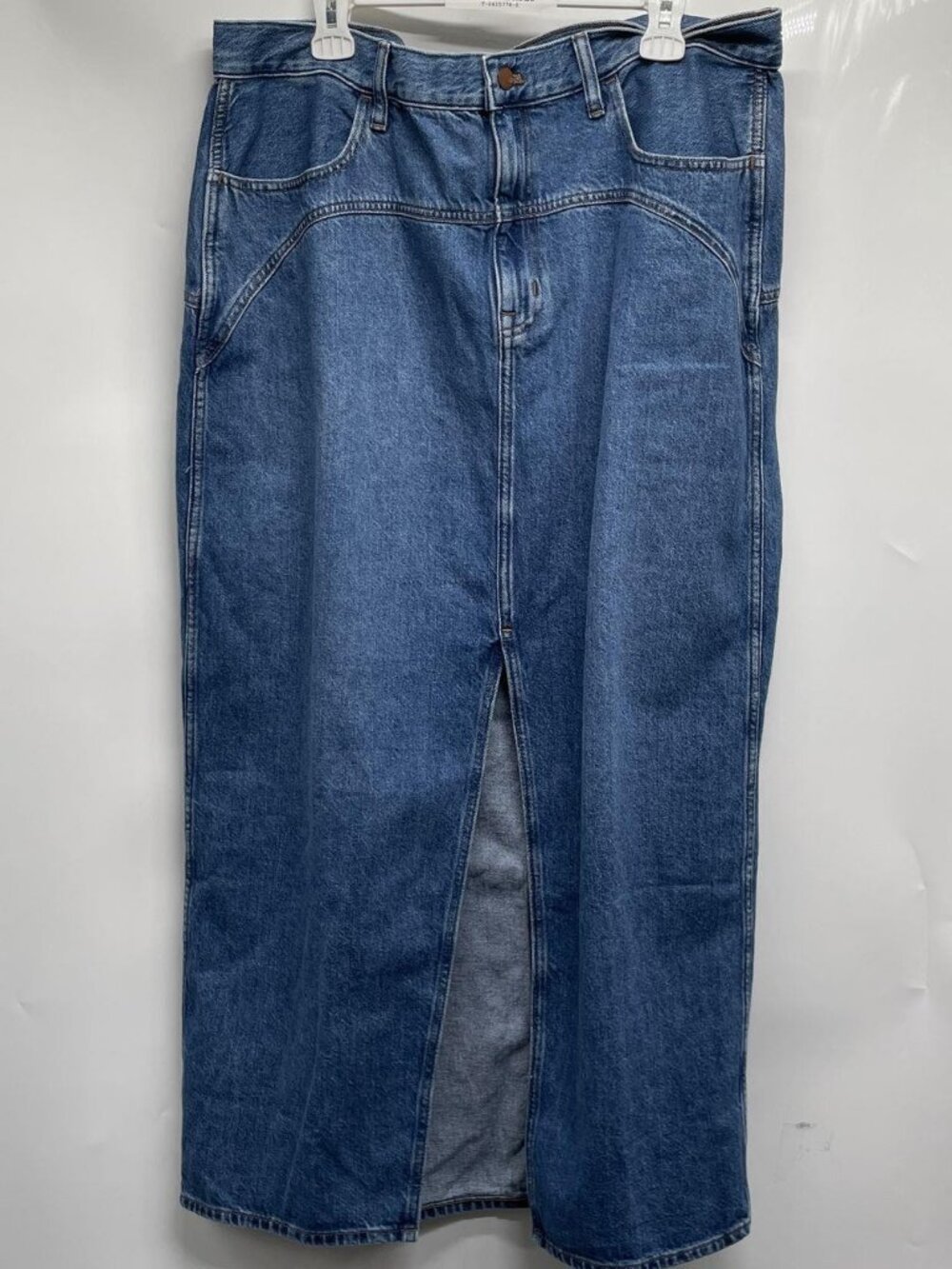 Madewell denim maxi skirt, size 33, front slit